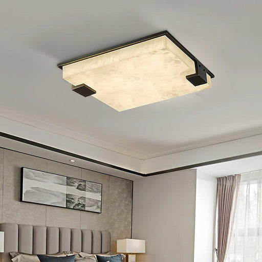 Square Alabaster Ceiling Lamp - DWHOME