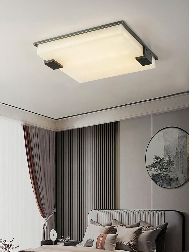 Square Alabaster Ceiling Lamp-DWHOME