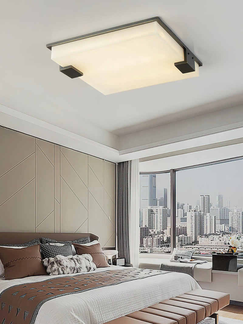 Square Alabaster Ceiling Lamp-DWHOME