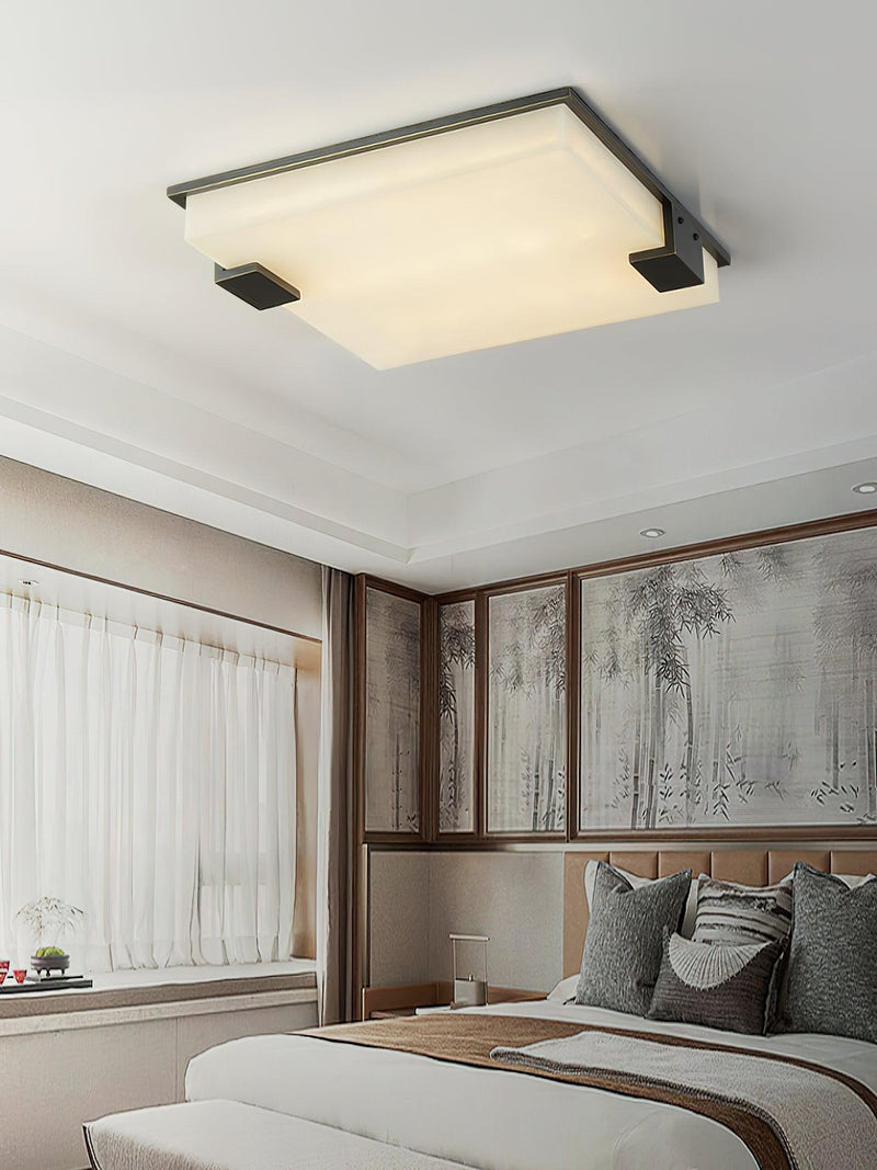 Square Alabaster Ceiling Lamp-DWHOME