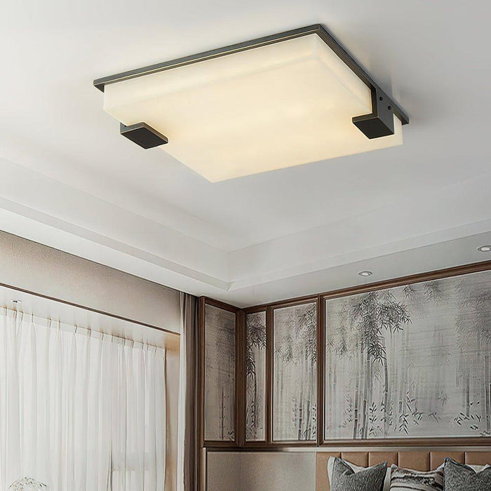 Square Alabaster Ceiling Lamp - DWHOME