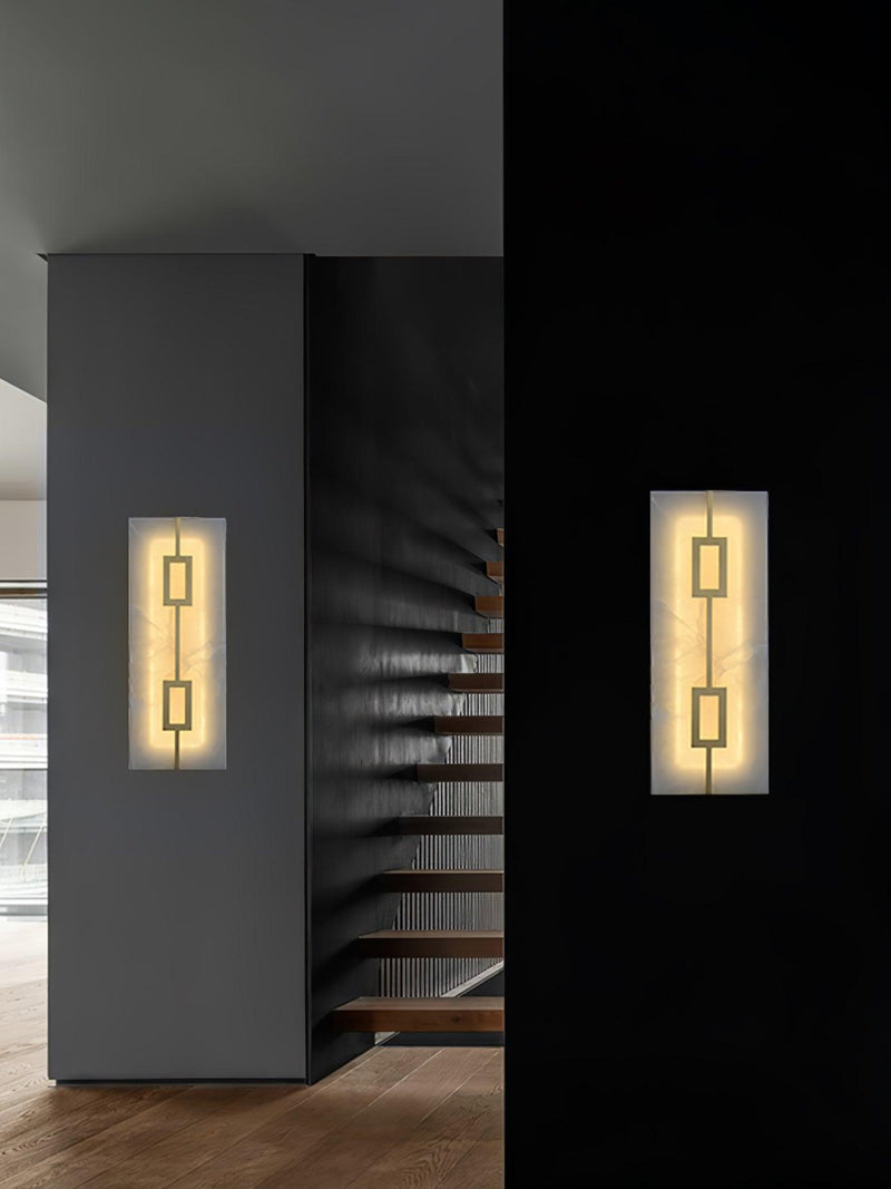 Square Alabaster Wall Lamp-DWHOME
