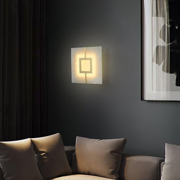 Square Alabaster Wall Lamp - DWHOME