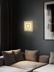 Square Alabaster Wall Lamp-DWHOME