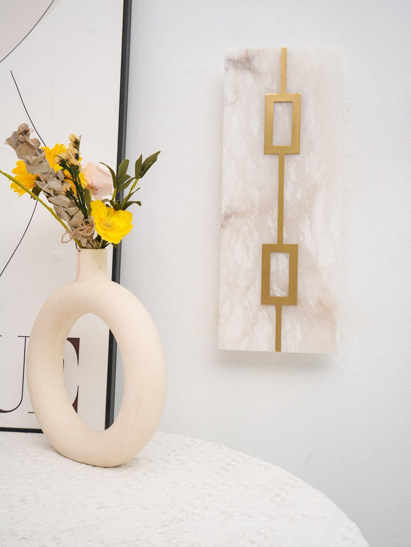 Square Alabaster Wall Lamp-DWHOME