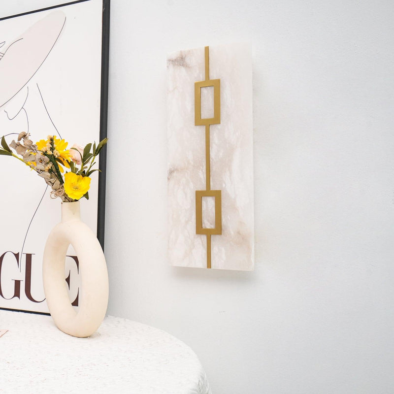 Square Alabaster Wall Lamp-DWHOME