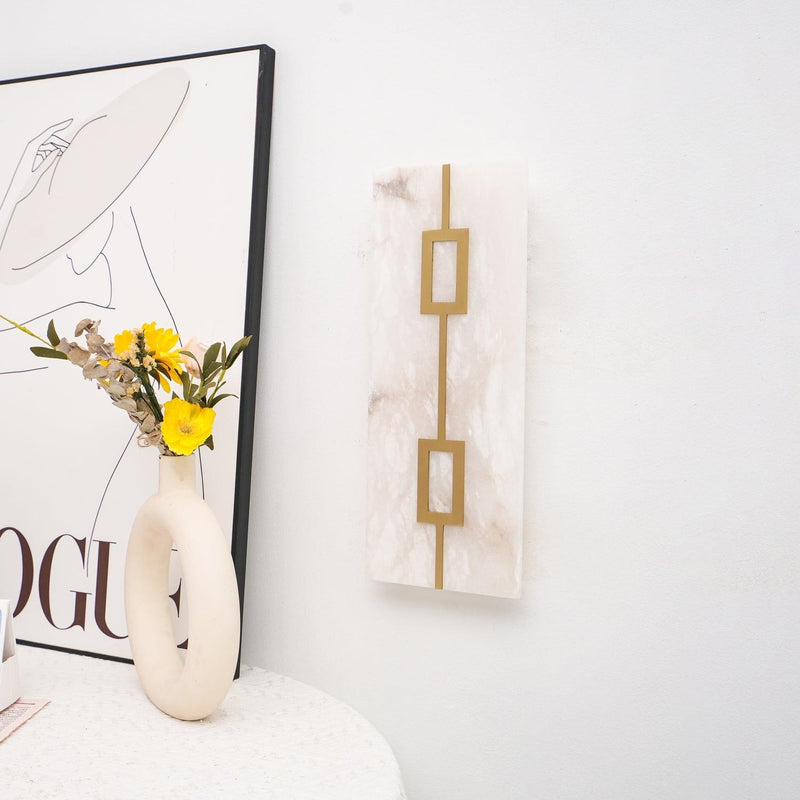Square Alabaster Wall Lamp-DWHOME