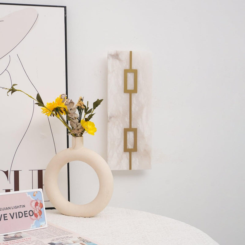 Square Alabaster Wall Lamp-DWHOME
