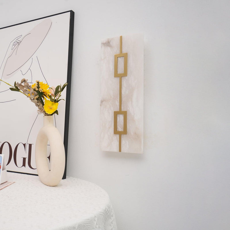 Square Alabaster Wall Lamp-DWHOME
