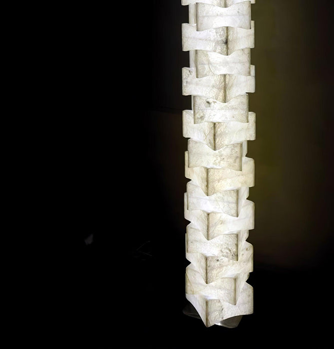 Stacked Alabaster Squares Floor Lamp.