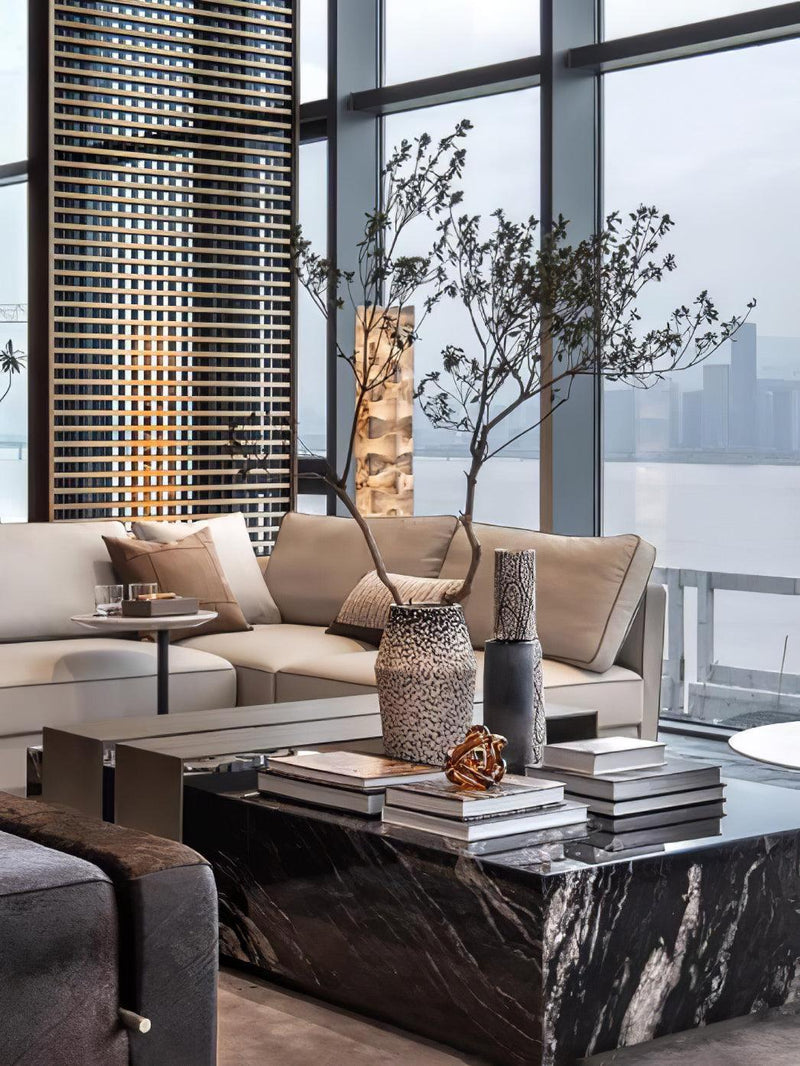 Stacked Alabaster Squares Floor Lamp-DWHOME