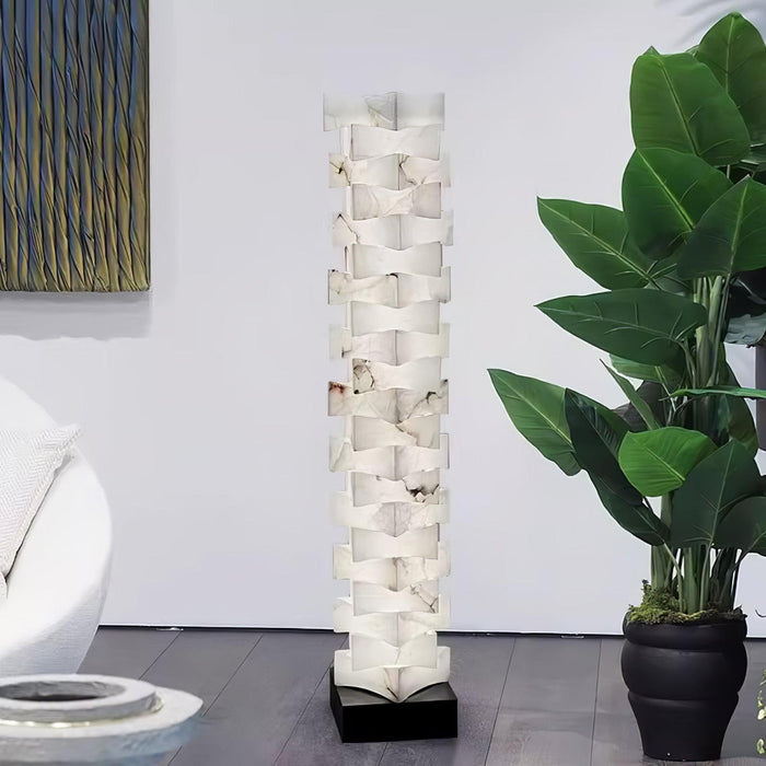 Stacked Alabaster Squares Floor Lamp-DWHOME