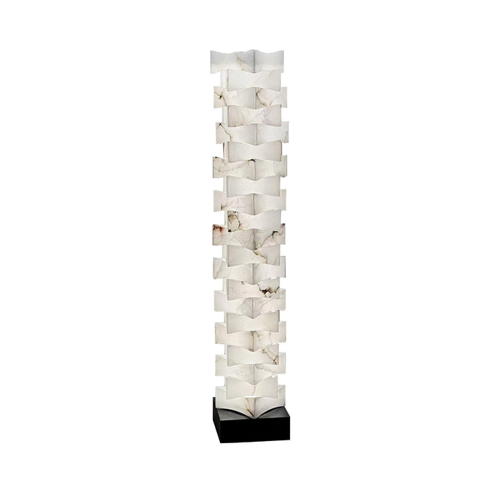 Stacked Alabaster Squares Floor Lamp.