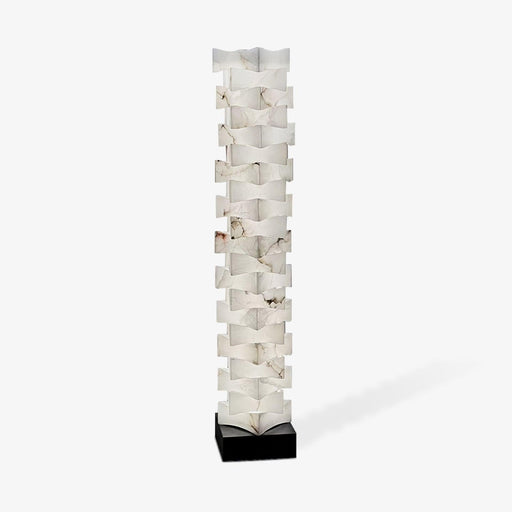 Stacked Alabaster Squares Floor Lamp.