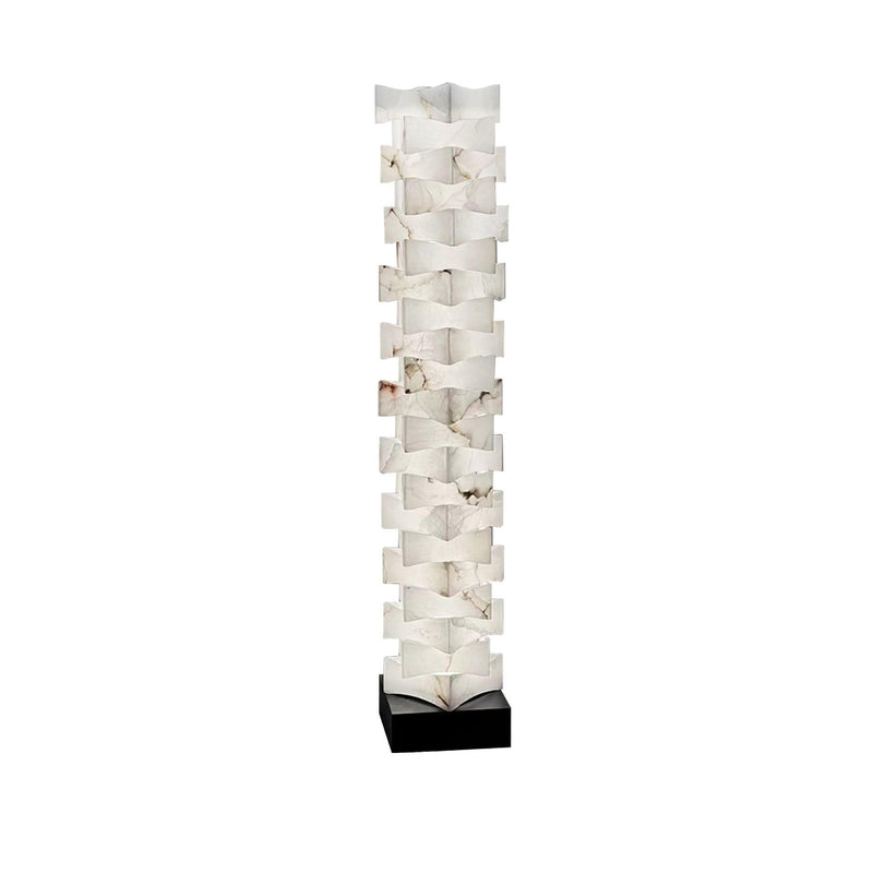 Stacked Alabaster Squares Floor Lamp-DWHOME