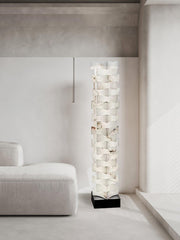 Stacked Alabaster Squares Floor Lamp-DWHOME