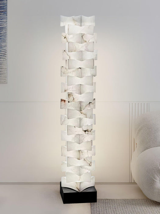 Stacked Alabaster Squares Floor Lamp - Vakkerlight