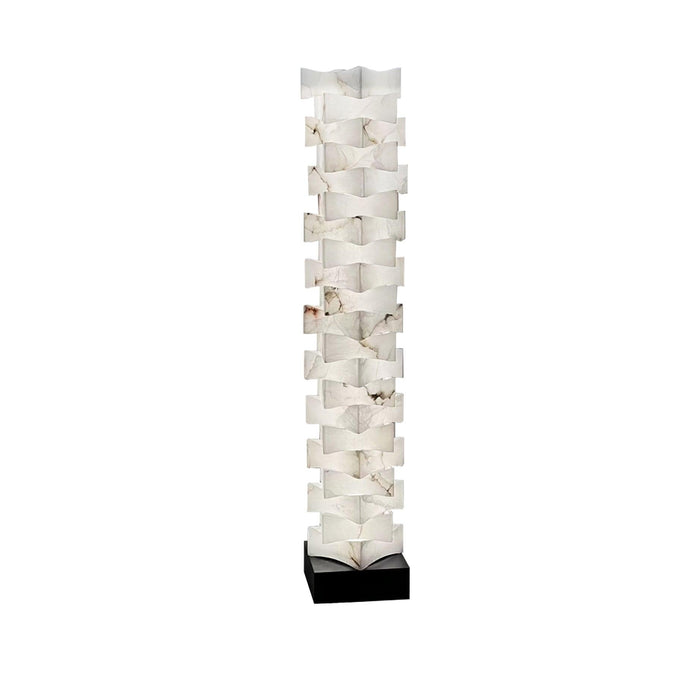 Stacked Alabaster Squares Floor Lamp.