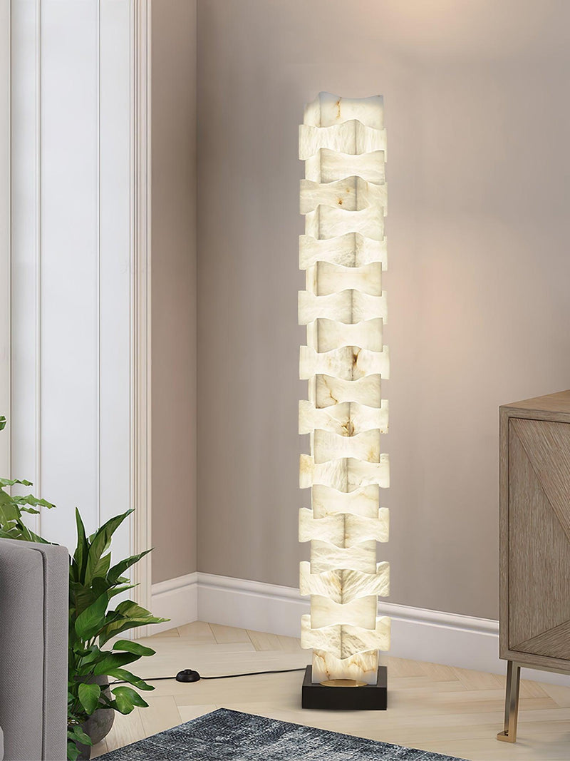 Stacked Alabaster Squares Floor Lamp-DWHOME