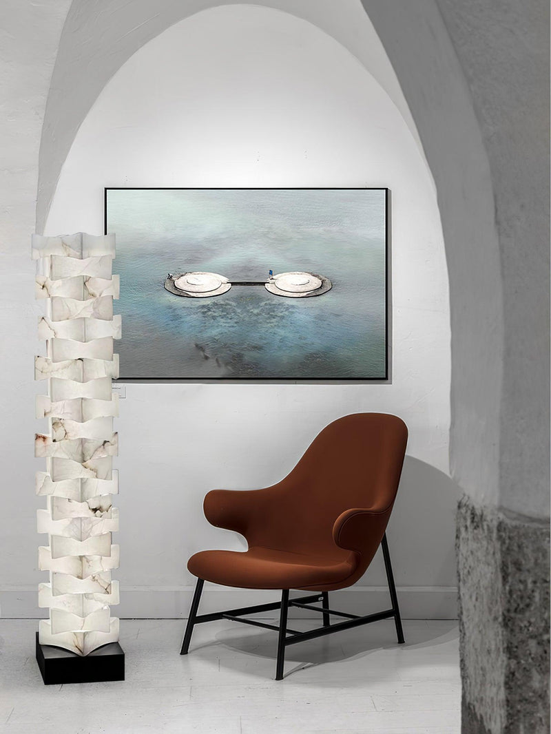Stacked Alabaster Squares Floor Lamp-DWHOME