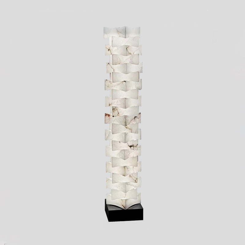 Stacked Alabaster Squares Floor Lamp-DWHOME