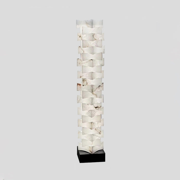 Stacked Alabaster Squares Floor Lamp.