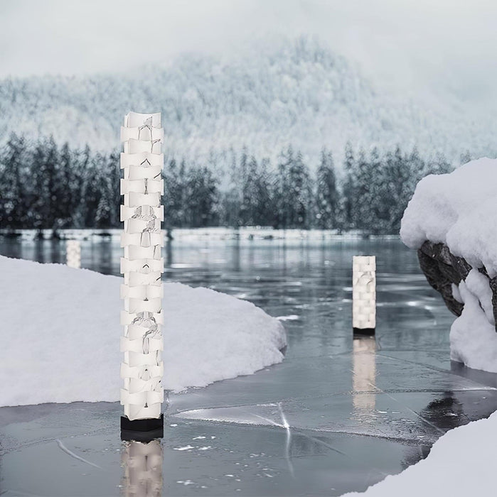 Stacked Alabaster Squares Floor Lamp.