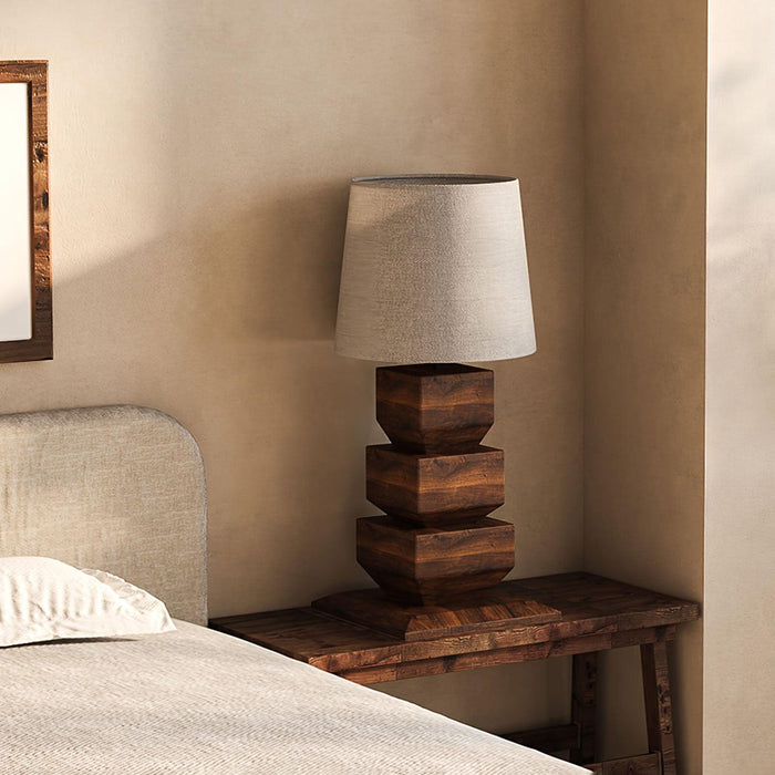 Stacked Wooden Table Lamp-DWHOME