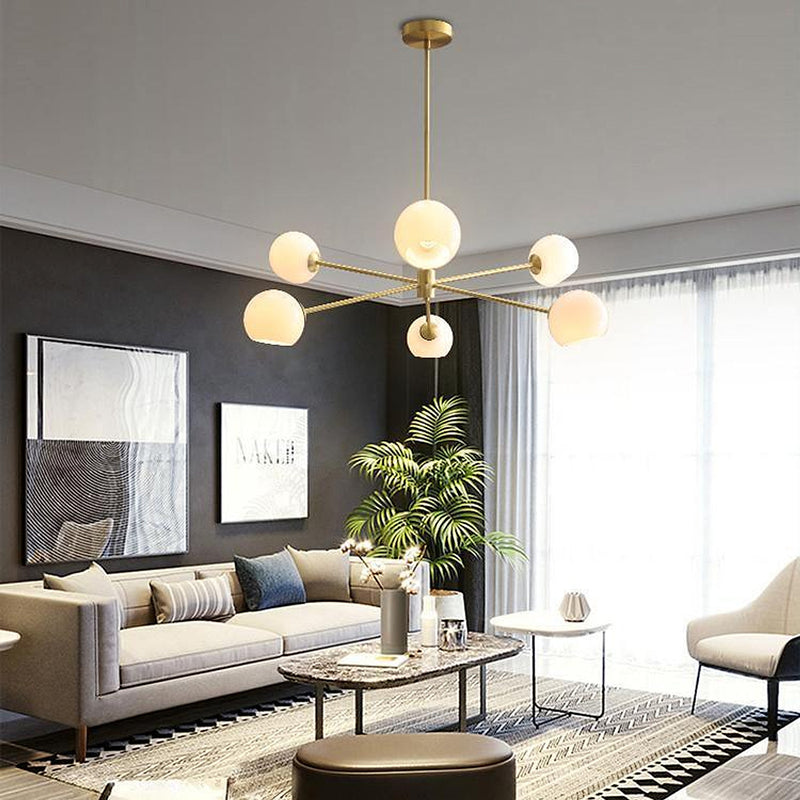 Staggered Glass 6 Light Chandelier-DWHOME