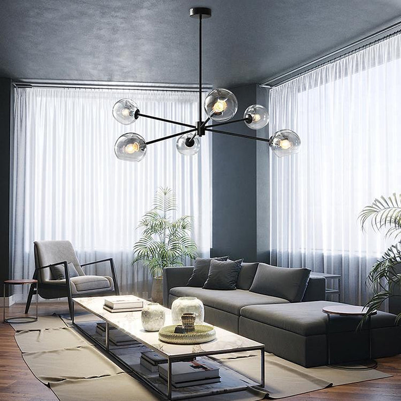 Staggered Glass 6 Light Chandelier-DWHOME