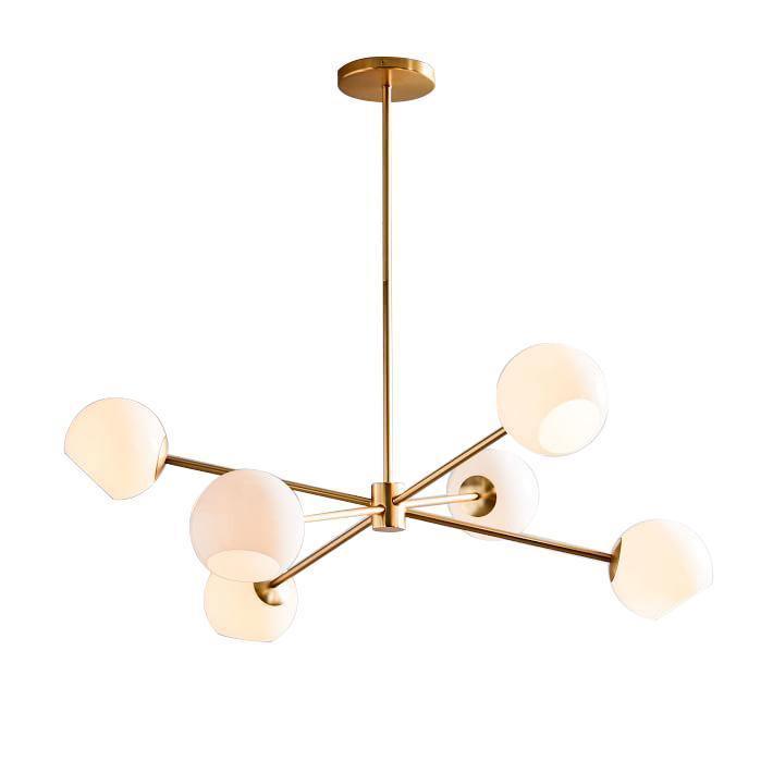 Staggered Glass 6 Light Chandelier-DWHOME