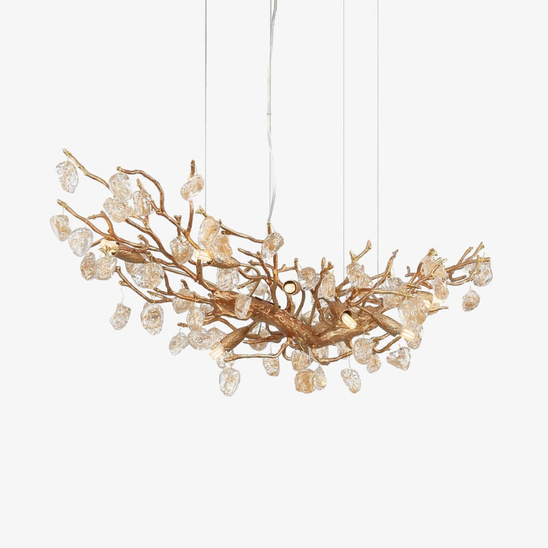 Stone Crystal Brass Chandelier-DWHOME