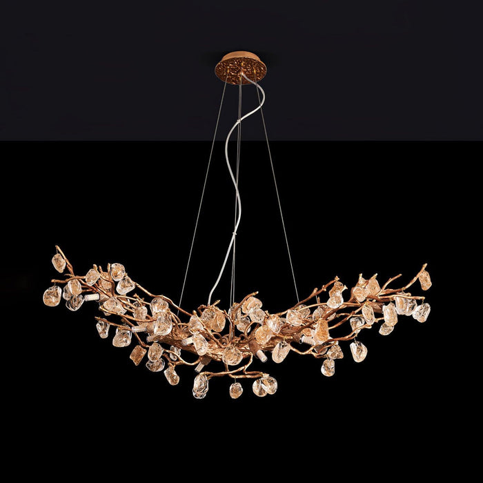 Stone Crystal Brass Chandelier - DWHOME