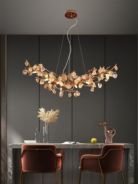 Stone Crystal Brass Chandelier - DWHOME