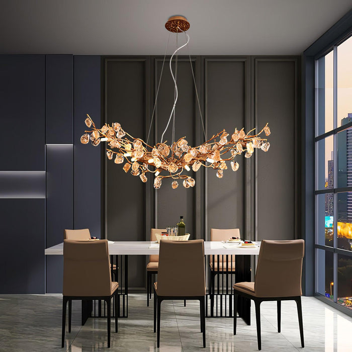 Stone Crystal Brass Chandelier - DWHOME