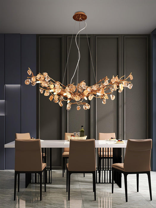 Stone Crystal Brass Chandelier - DWHOME