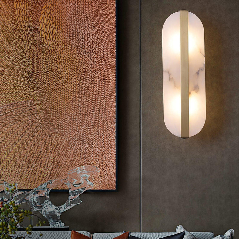 Stone Wall Alabaster LED Sconce-DWHOME
