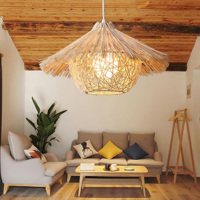 Straw Hat Pendant Light.