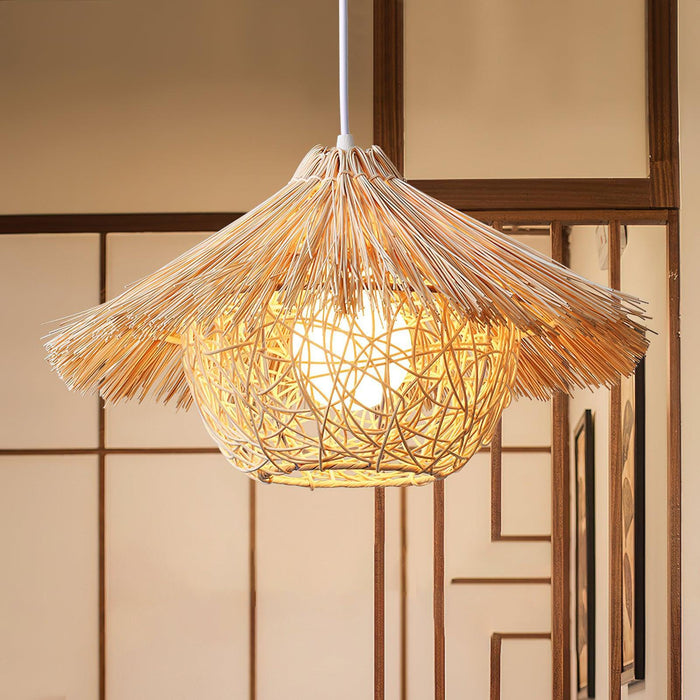 Straw Hat Pendant Light-DWHOME