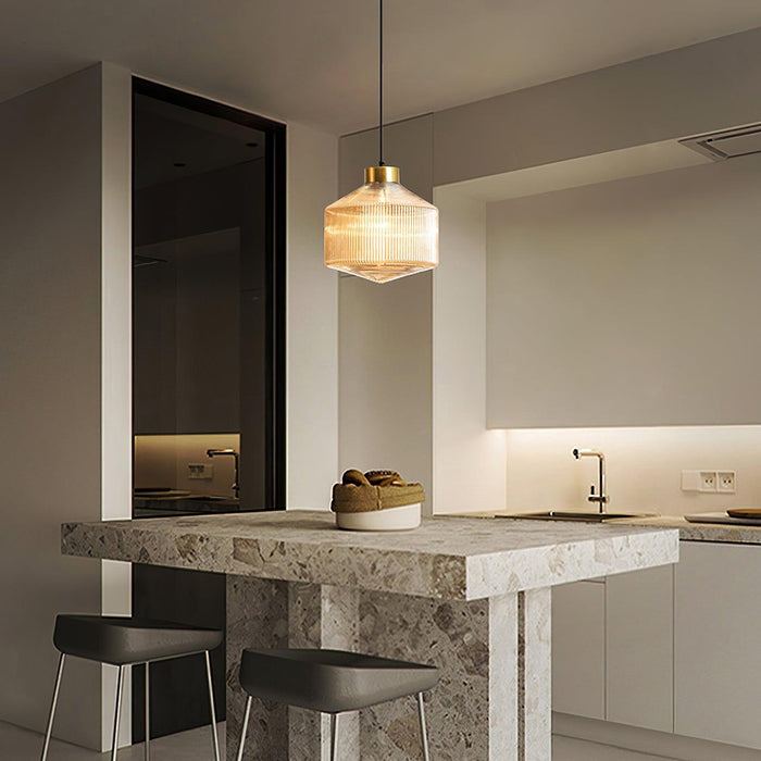 Striped Spinning Top Pendant Light-DWHOME