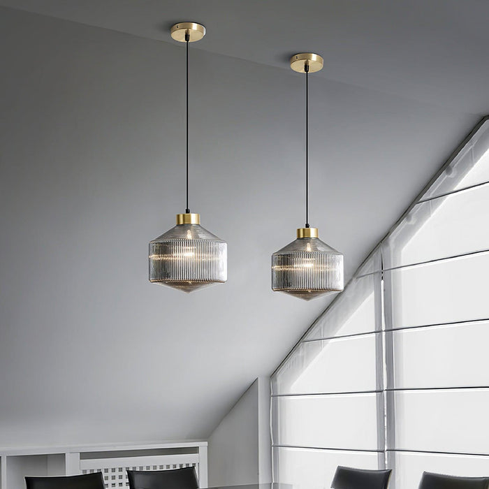 Striped Spinning Top Pendant Light-DWHOME