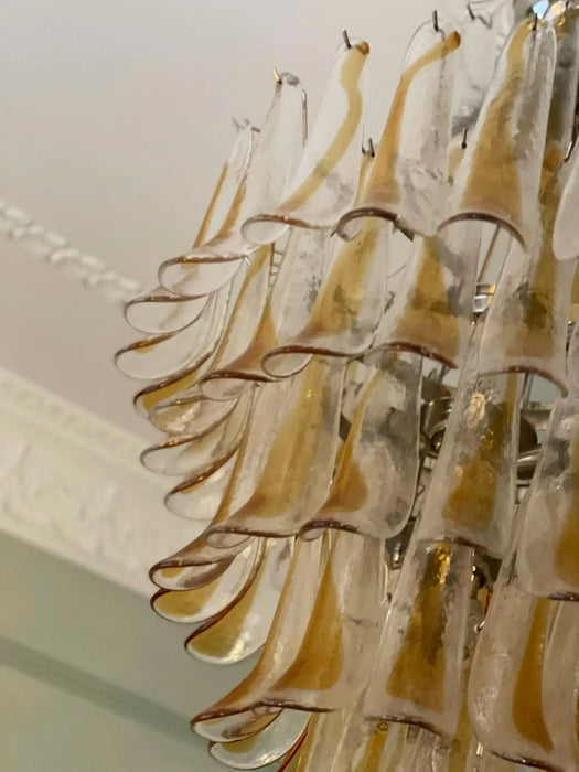 Stunning Murano Amber Glass Petals Chandelier-DWHOME
