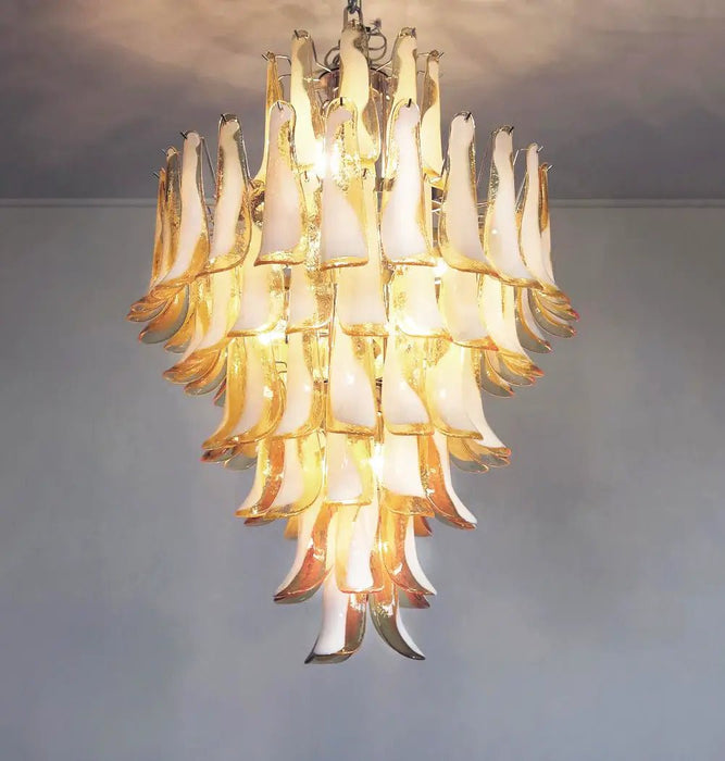 Stunning Murano Caramel Glass Petals Chandelier-DWHOME