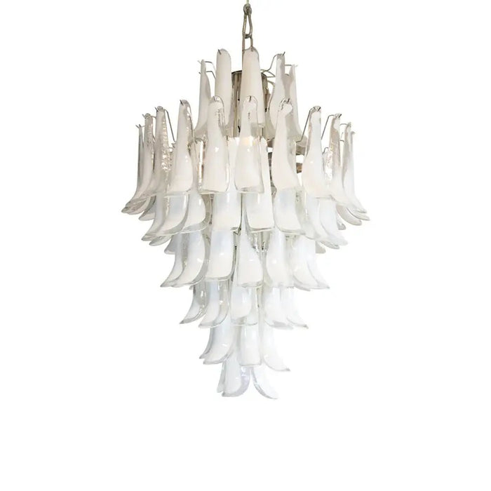 Stunning Murano White Glass Petals Chandelier-DWHOME