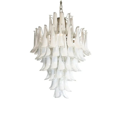 Stunning Murano White Glass Petals Chandelier-DWHOME