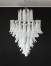 Stunning Murano White Glass Petals Chandelier-DWHOME