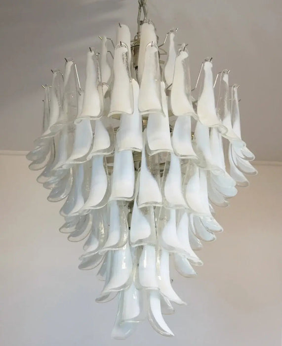 Stunning Murano White Glass Petals Chandelier-DWHOME