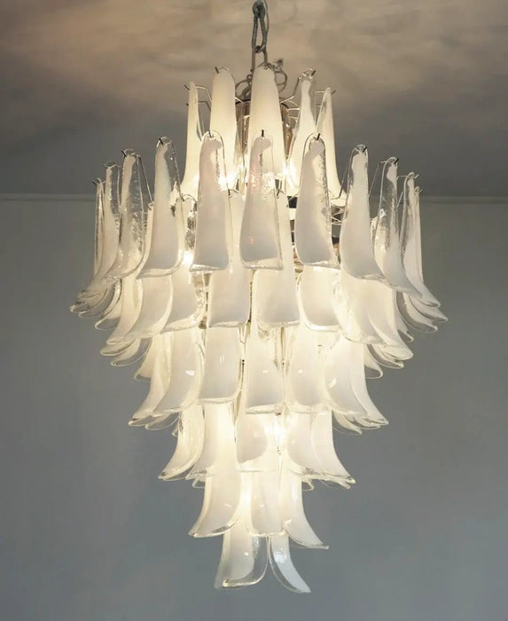 Stunning Murano White Glass Petals Chandelier-DWHOME