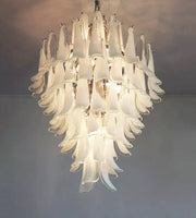 Stunning Murano White Glass Petals Chandelier-DWHOME
