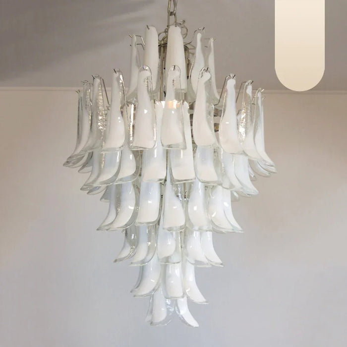 Stunning Murano White Glass Petals Chandelier-DWHOME